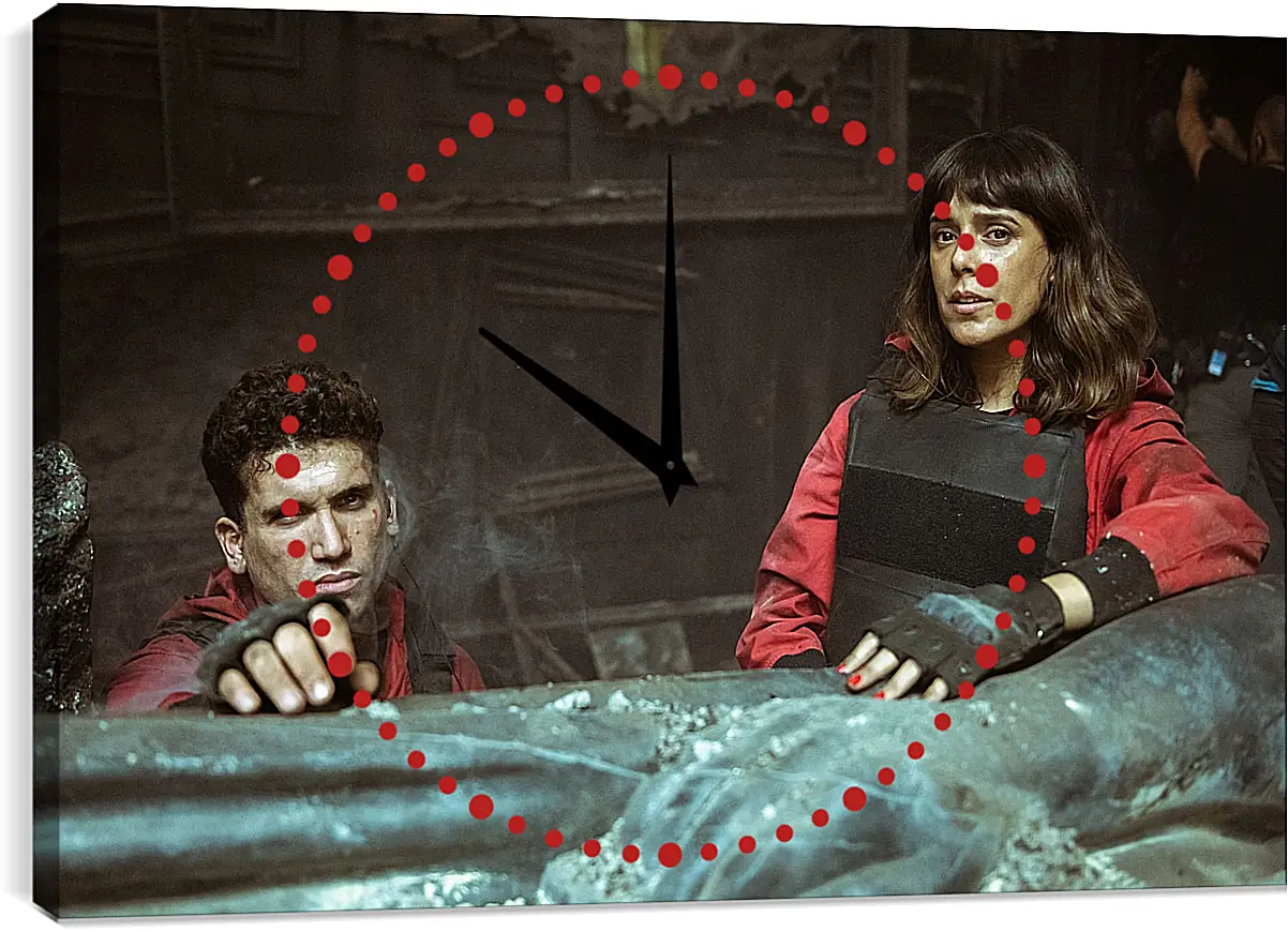 Часы картина - Бумажный дом. La casa de papel