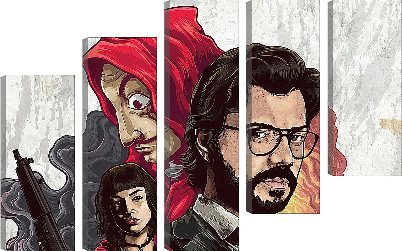 Модульная картина - Бумажный дом. La casa de papel