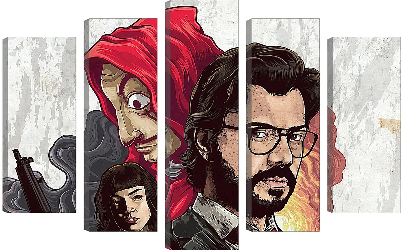 Модульная картина - Бумажный дом. La casa de papel
