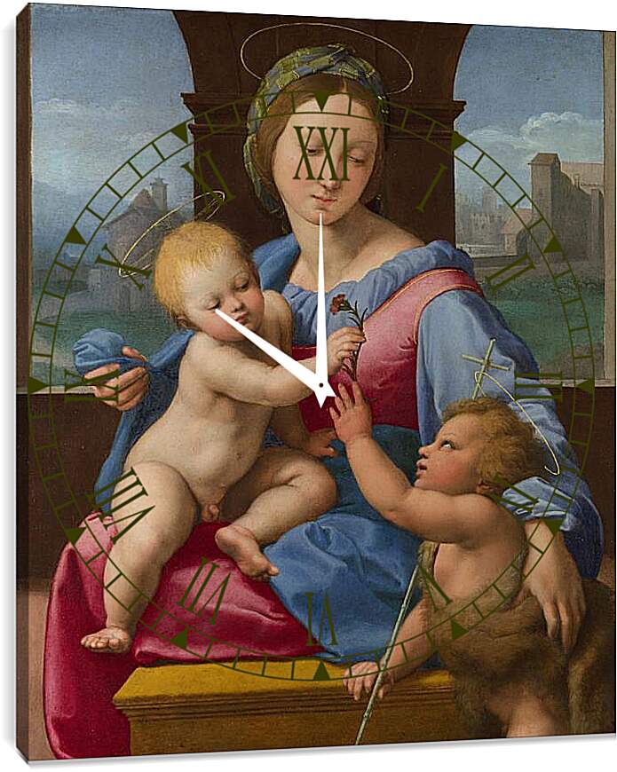 Часы картина - Мадонна дель Карделлино. Санти Рафаэль