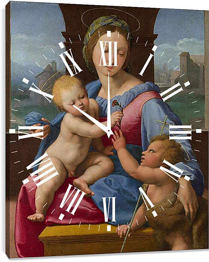 Часы картина - Мадонна дель Карделлино. Санти Рафаэль