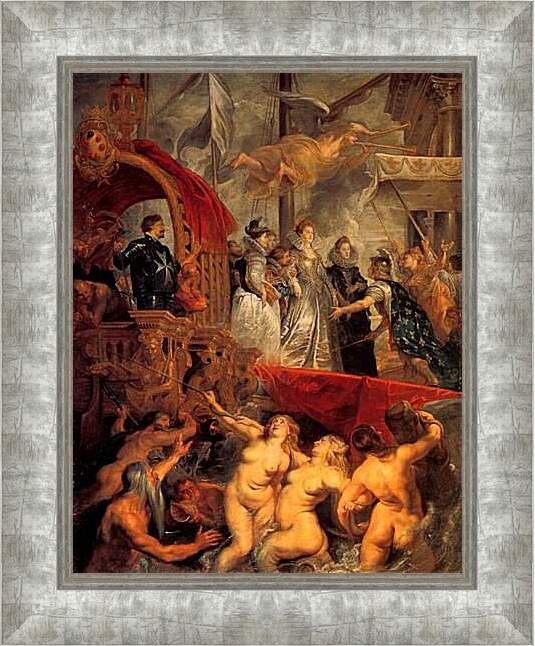 Картина в раме - Le Debarquement de la reine a Marseille. Питер Пауль Рубенс