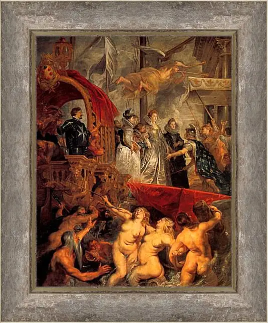 Картина в раме - Le Debarquement de la reine a Marseille. Питер Пауль Рубенс