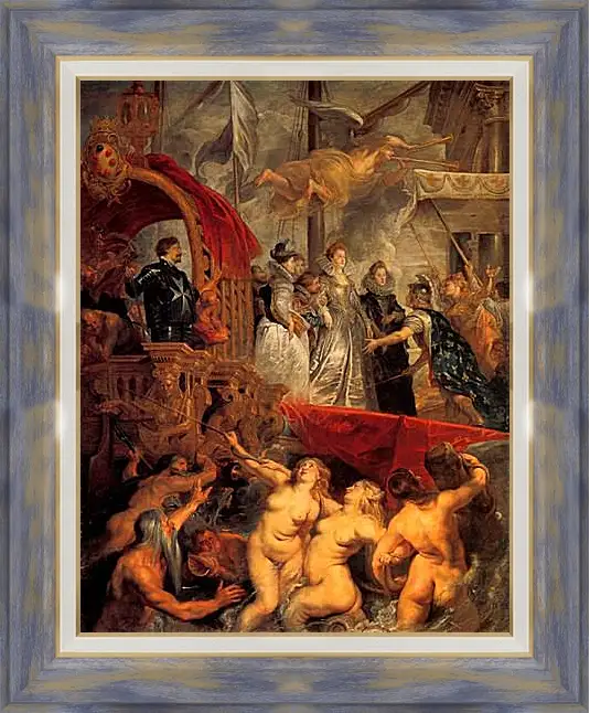 Картина в раме - Le Debarquement de la reine a Marseille. Питер Пауль Рубенс