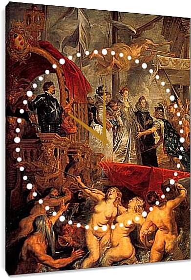 Часы картина - Le Debarquement de la reine a Marseille. Питер Пауль Рубенс