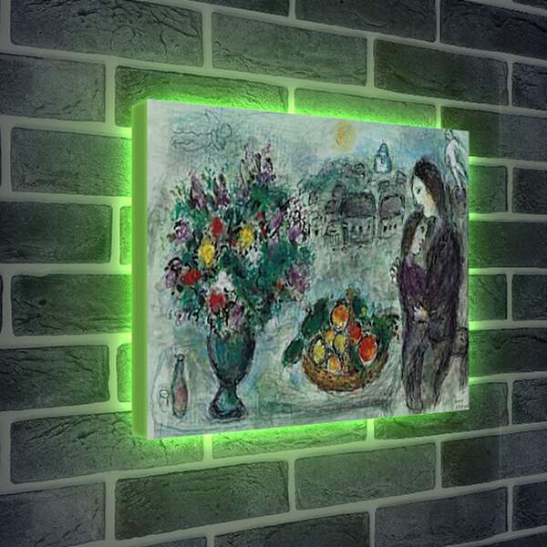 Лайтбокс световая панель - FLEURS  ET  CORBEILLE  DE  FRUITS. (Цветы и корзина фруктов) Марк Шагал
