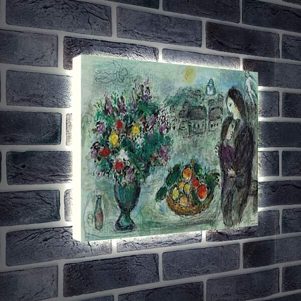 Лайтбокс световая панель - FLEURS  ET  CORBEILLE  DE  FRUITS. (Цветы и корзина фруктов) Марк Шагал