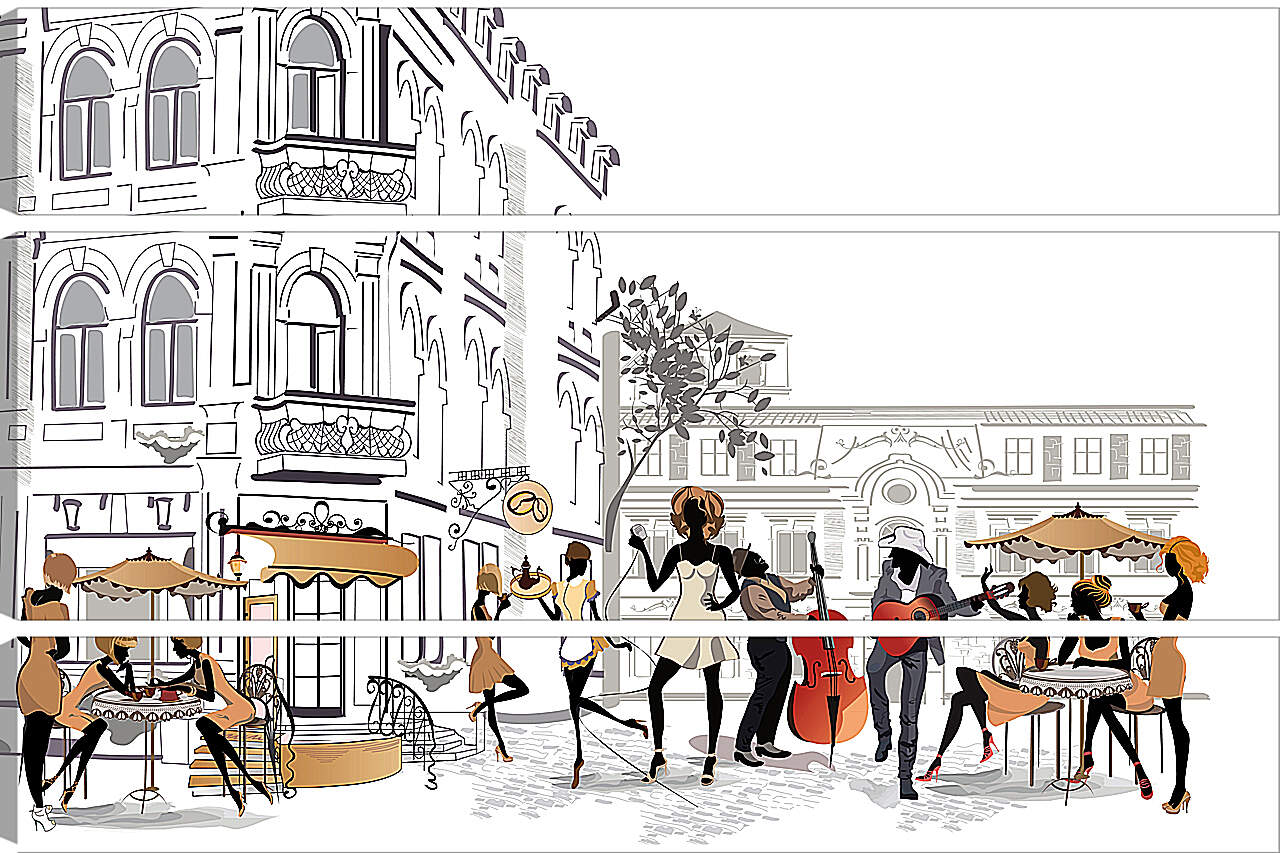 Модульная картина - Кафе Парижа