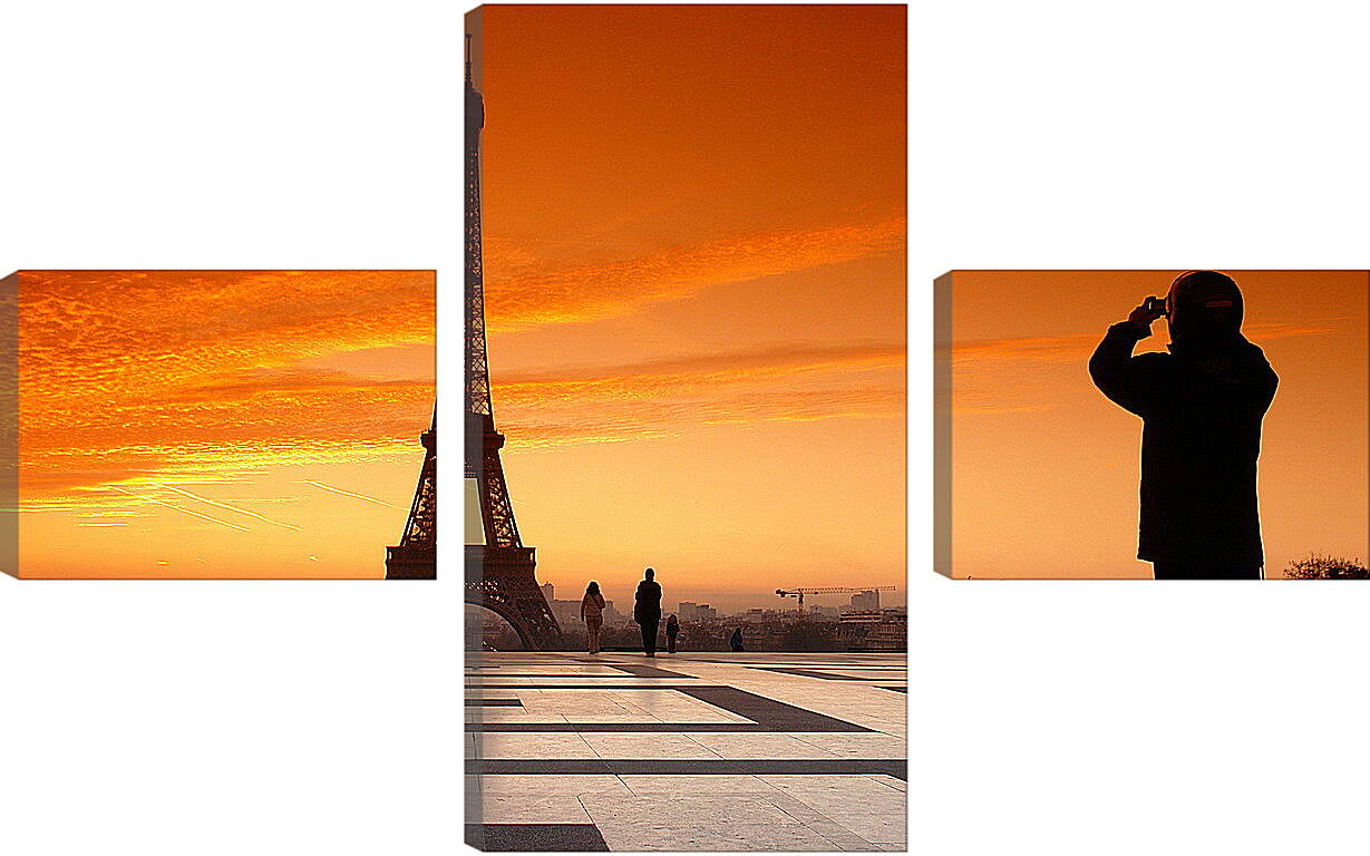 Модульная картина - Площадь Трокадеро и Эйфелева башня