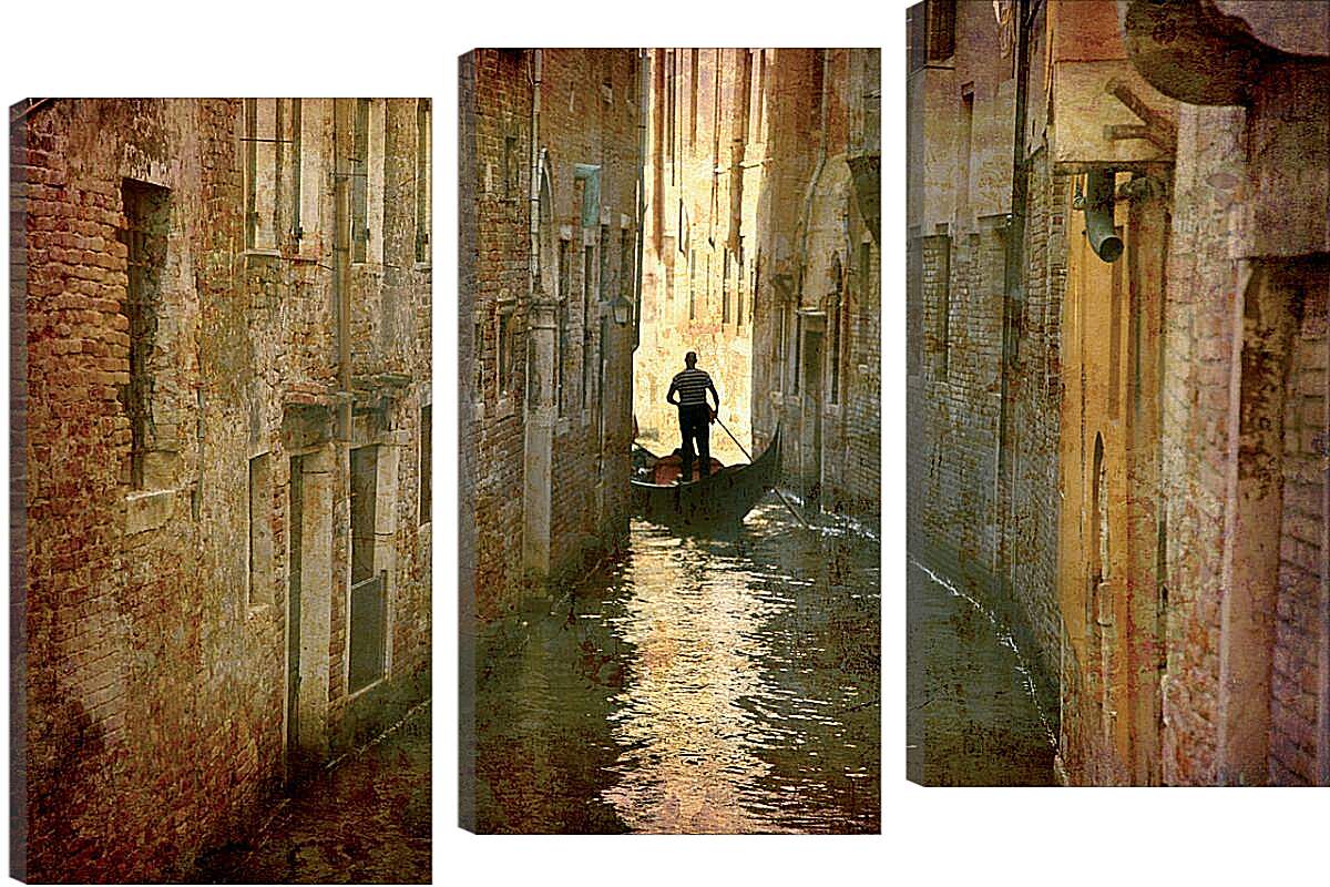 Модульная картина - В узком канале Венеции