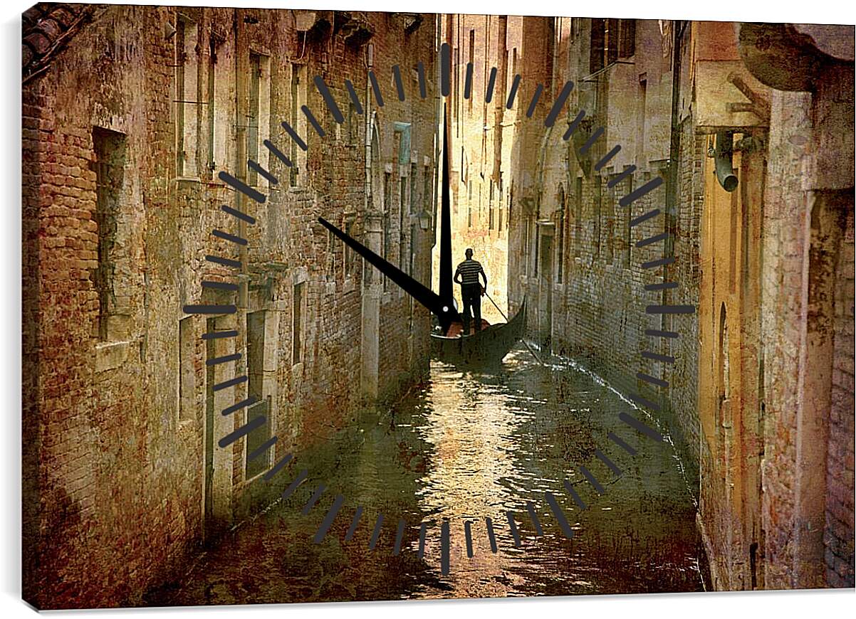 Часы картина - В узком канале Венеции