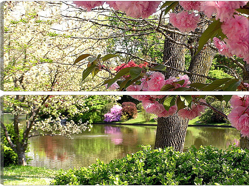 Модульная картина - Цветущий весенний сад