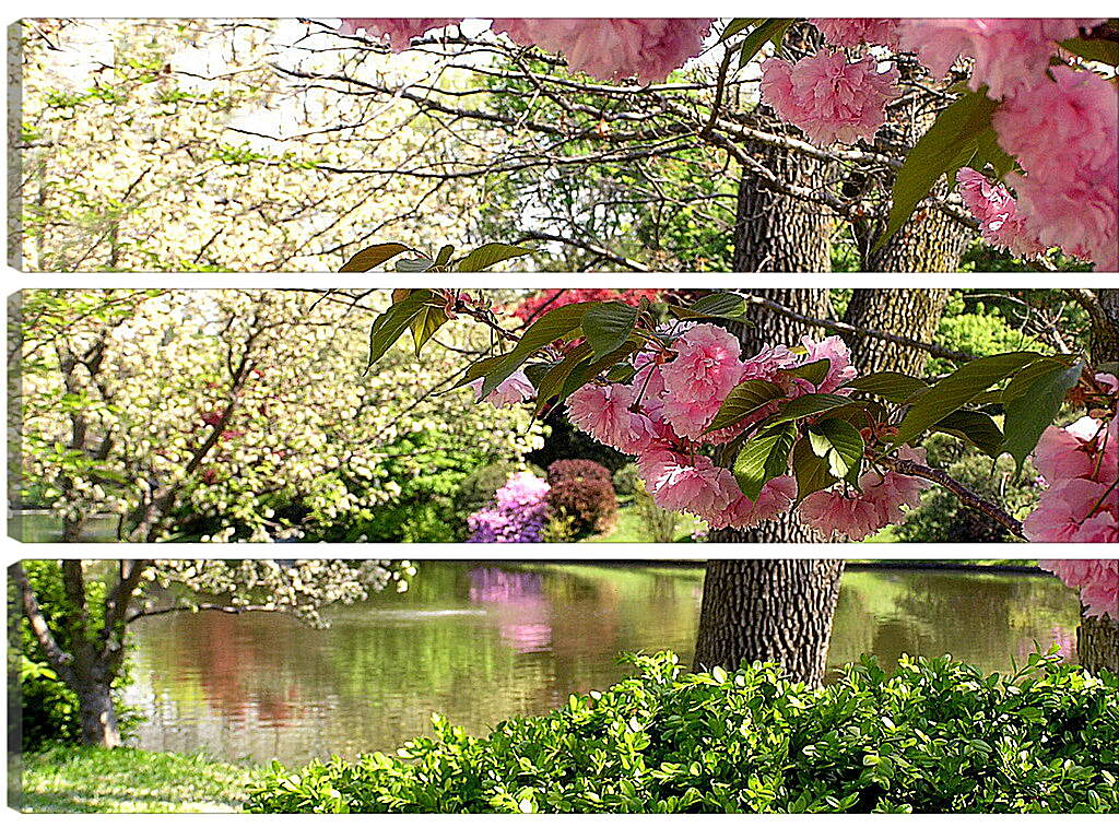Модульная картина - Цветущий весенний сад