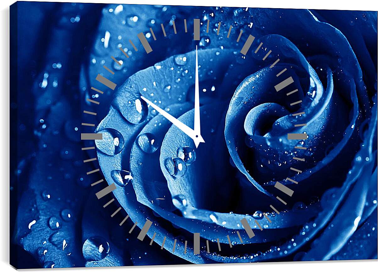 Часы картина - Синяя роза