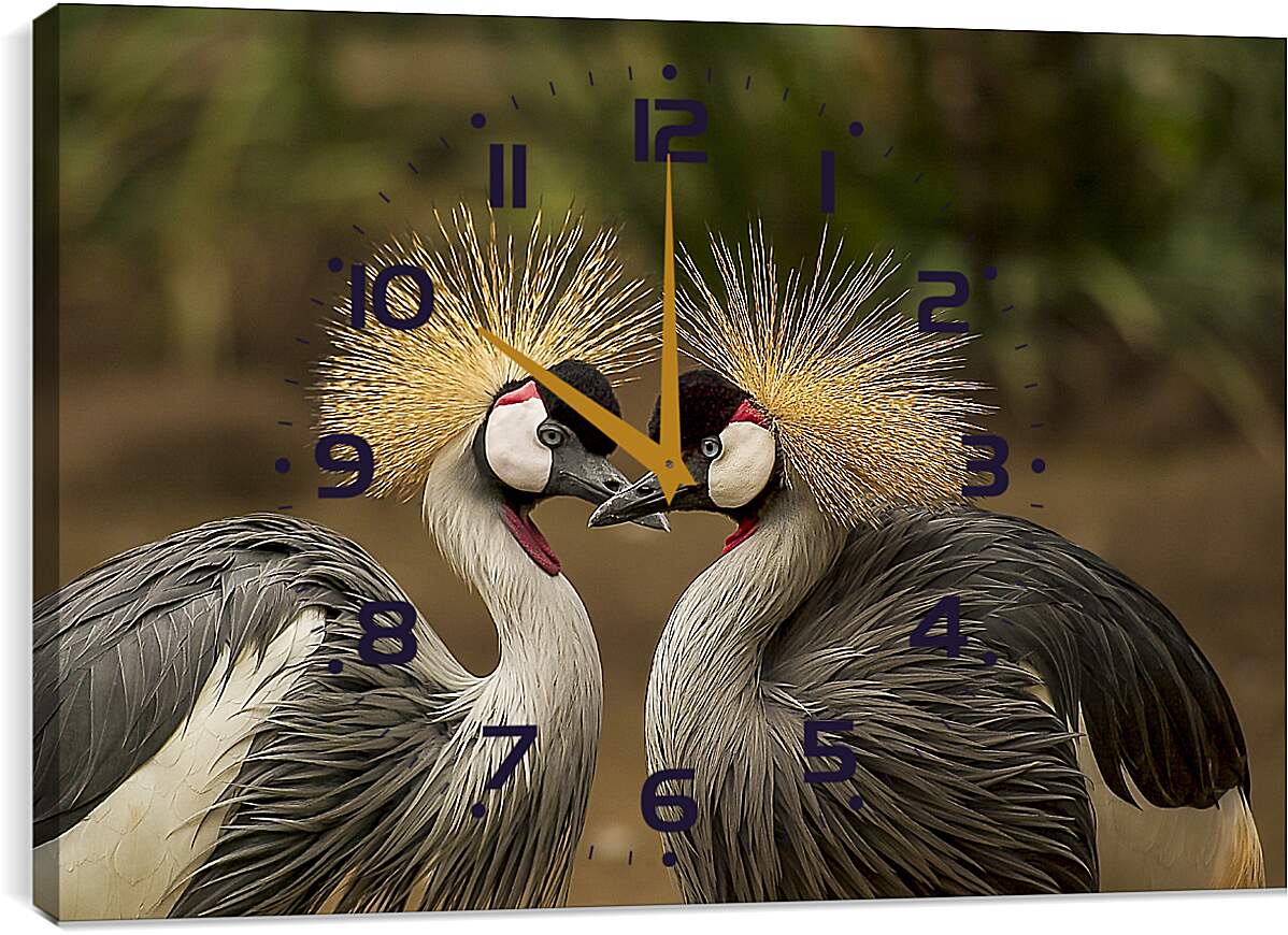 Часы картина - Птицы краны