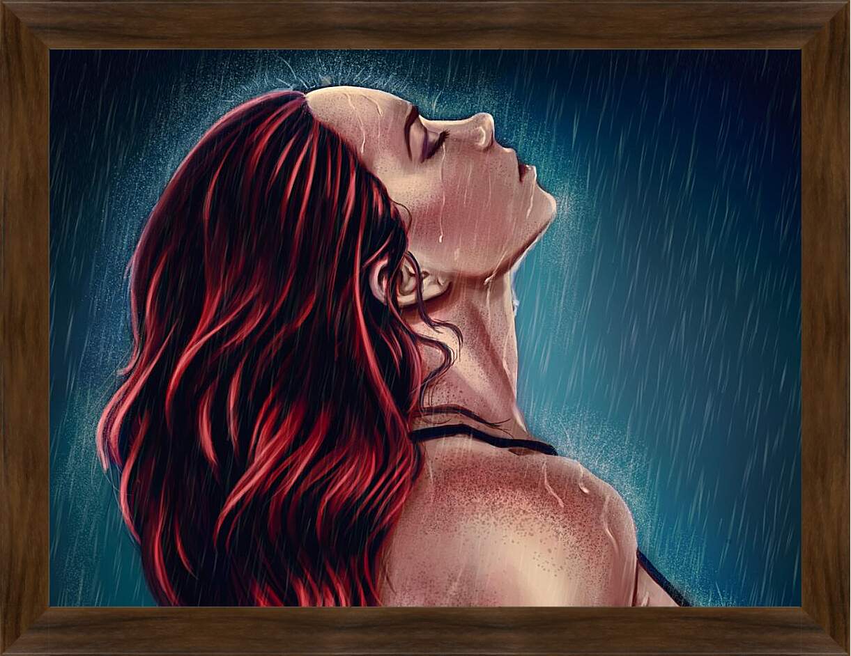 Картина в раме - Под дождем