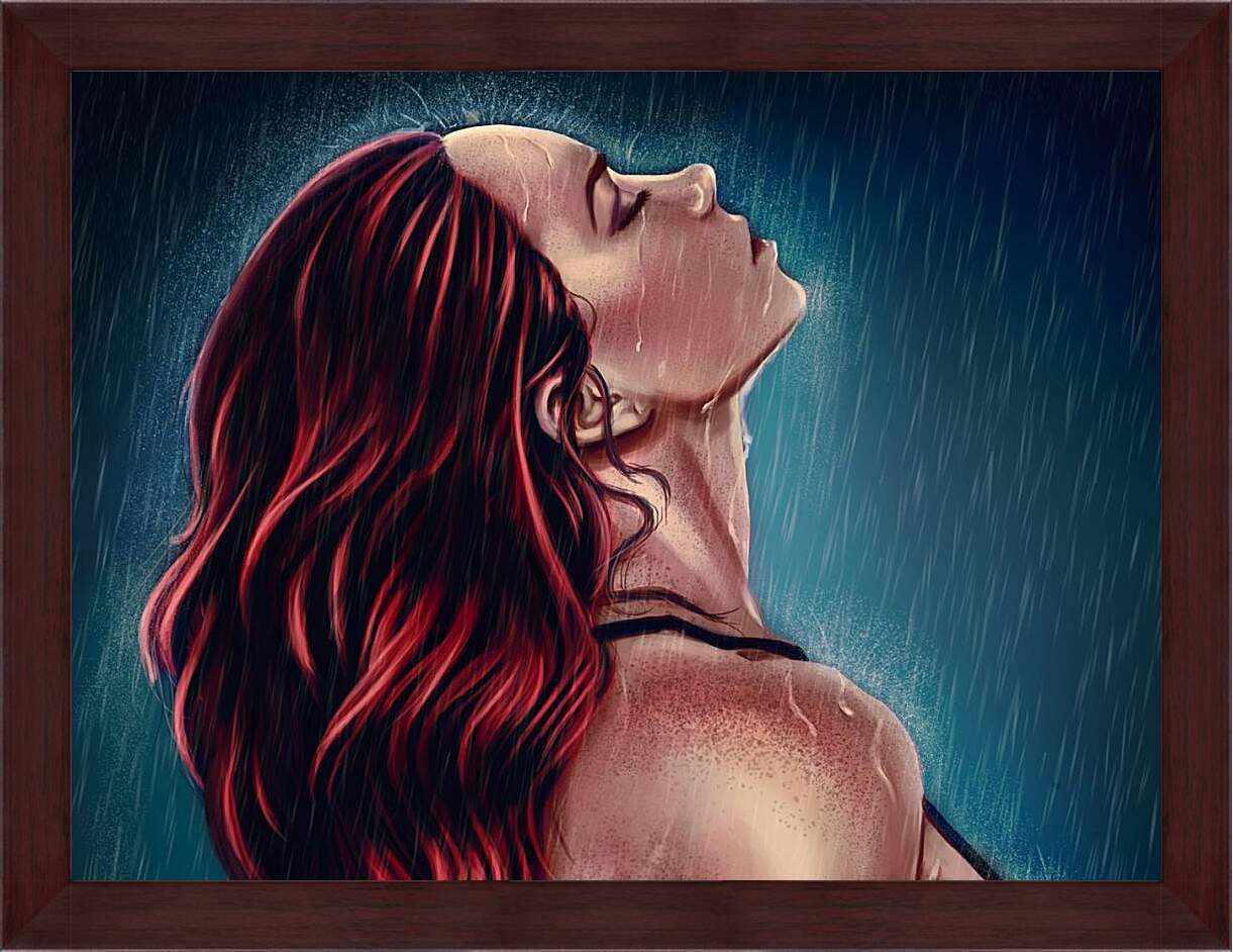Картина в раме - Под дождем