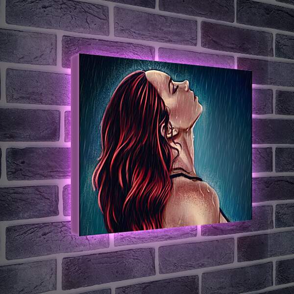 Лайтбокс световая панель - Под дождем