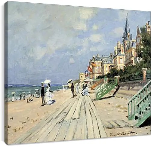 Постер и плакат - Beach at Trouville. Клод Моне