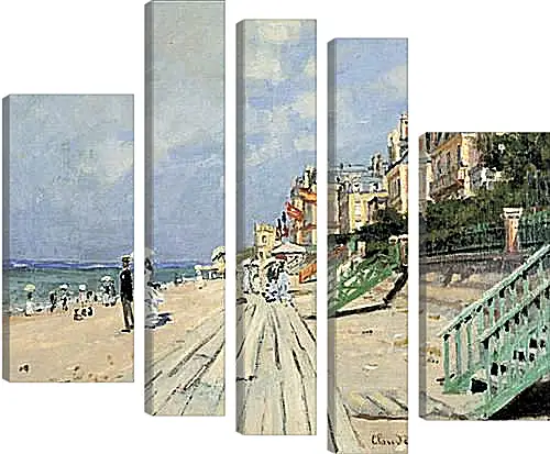 Модульная картина - Beach at Trouville. Клод Моне