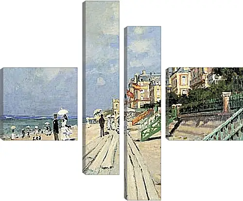 Модульная картина - Beach at Trouville. Клод Моне