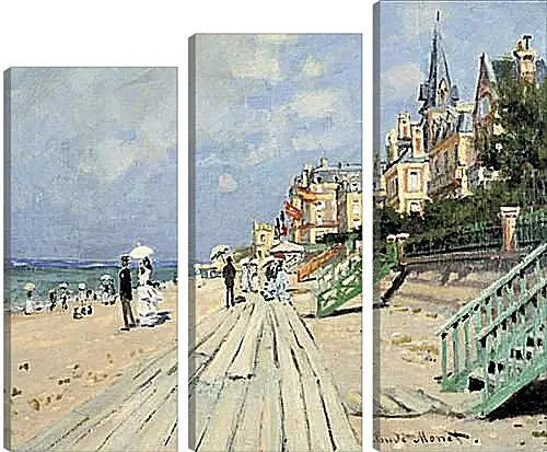 Модульная картина - Beach at Trouville. Клод Моне