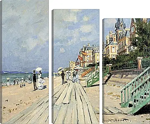 Модульная картина - Beach at Trouville. Клод Моне