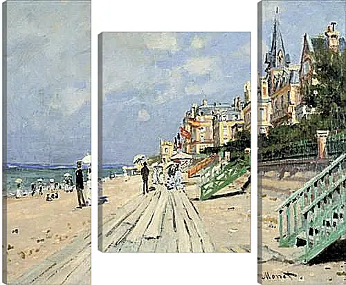 Модульная картина - Beach at Trouville. Клод Моне