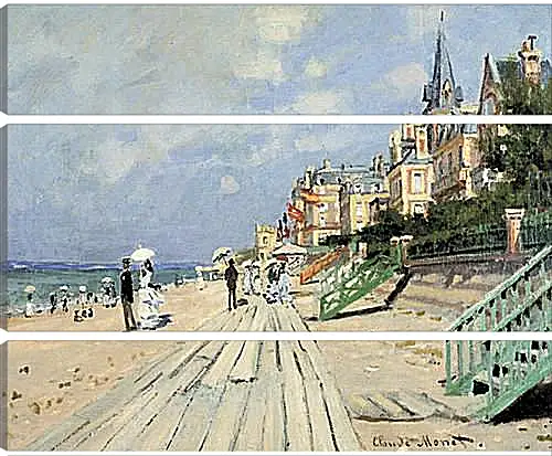 Модульная картина - Beach at Trouville. Клод Моне