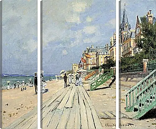 Модульная картина - Beach at Trouville. Клод Моне