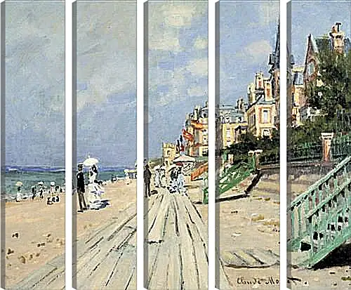 Модульная картина - Beach at Trouville. Клод Моне