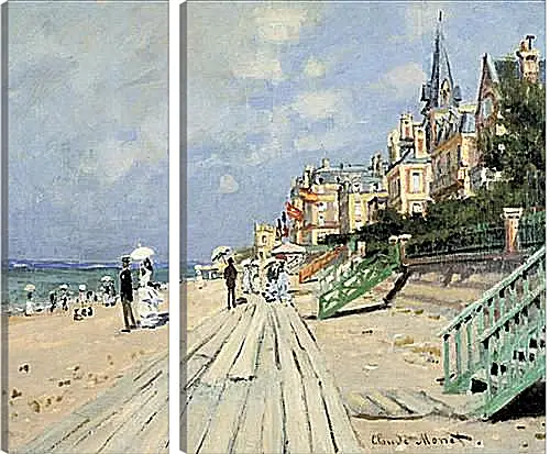 Модульная картина - Beach at Trouville. Клод Моне