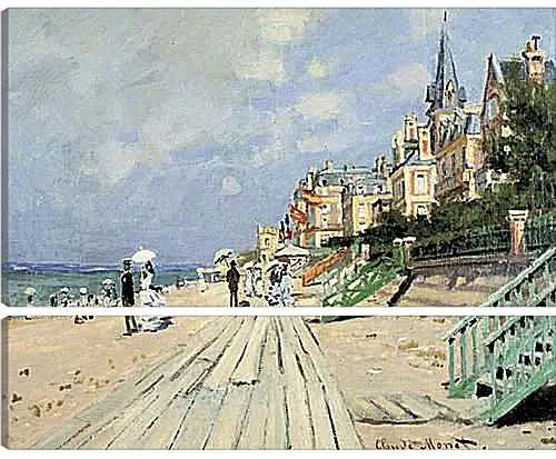 Модульная картина - Beach at Trouville. Клод Моне