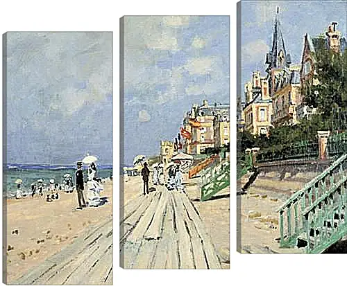 Модульная картина - Beach at Trouville. Клод Моне