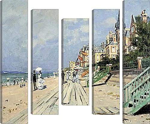 Модульная картина - Beach at Trouville. Клод Моне