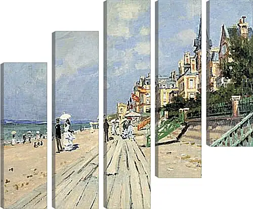 Модульная картина - Beach at Trouville. Клод Моне