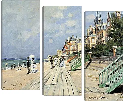 Модульная картина - Beach at Trouville. Клод Моне