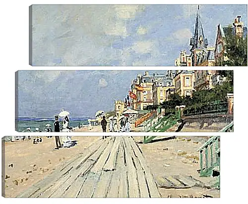 Модульная картина - Beach at Trouville. Клод Моне