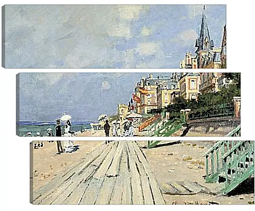 Модульная картина - Beach at Trouville. Клод Моне