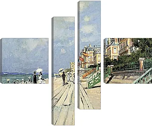 Модульная картина - Beach at Trouville. Клод Моне