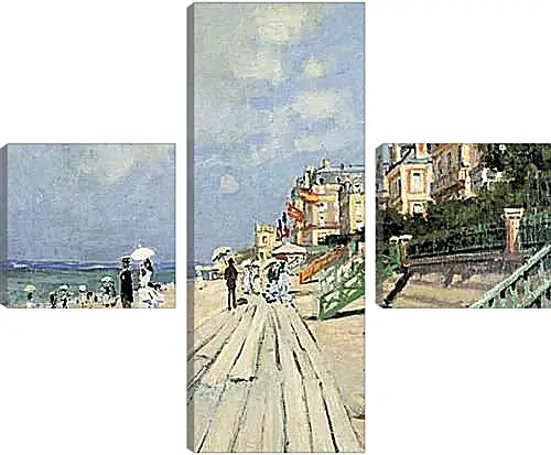 Модульная картина - Beach at Trouville. Клод Моне