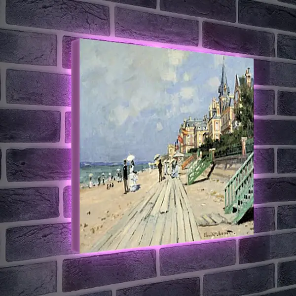 Лайтбокс световая панель - Beach at Trouville. Клод Моне