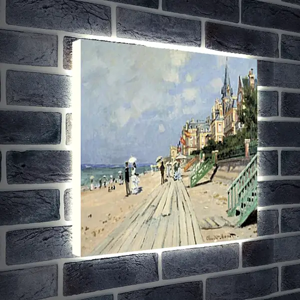 Лайтбокс световая панель - Beach at Trouville. Клод Моне