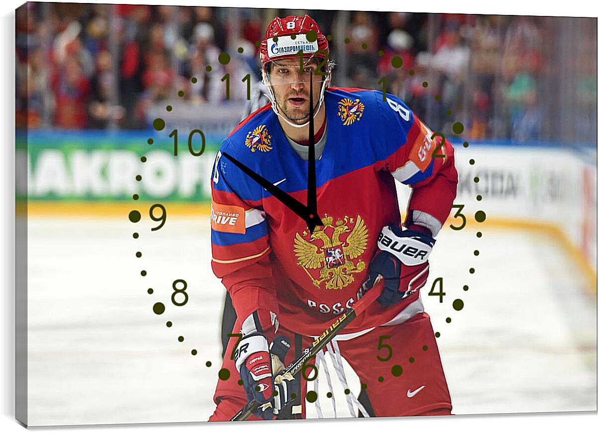 Часы картина - Александр Овечкин в сборной России