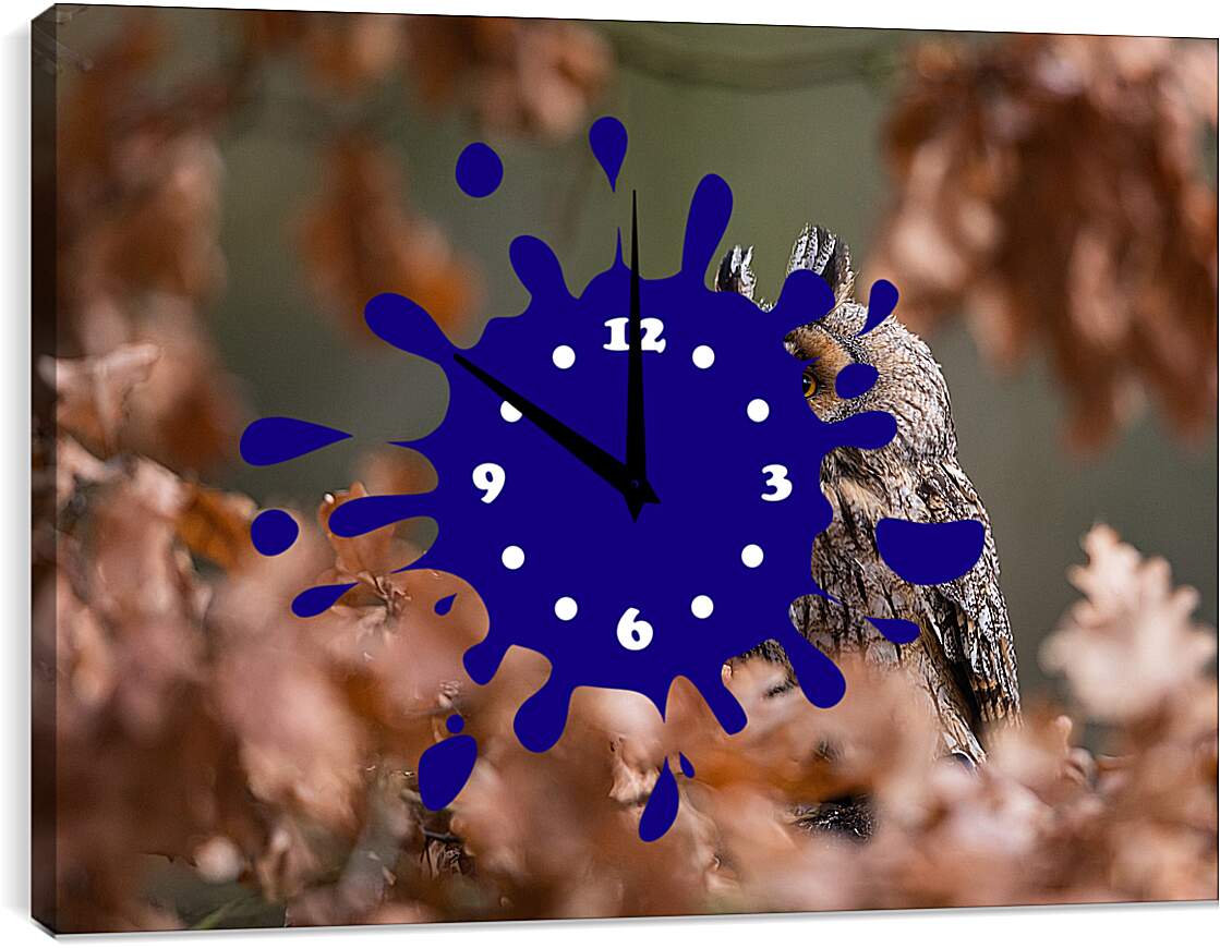 Часы картина - Сова на дереве
