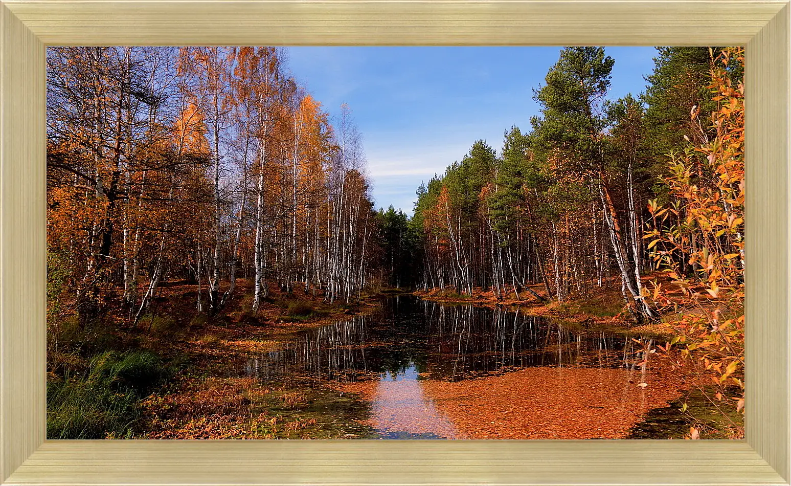 Картина в раме - Осень