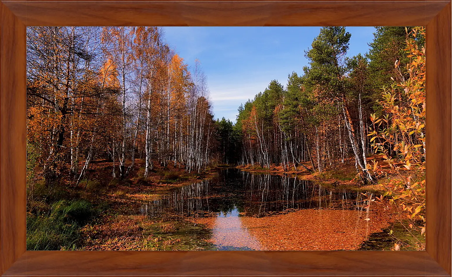 Картина в раме - Осень