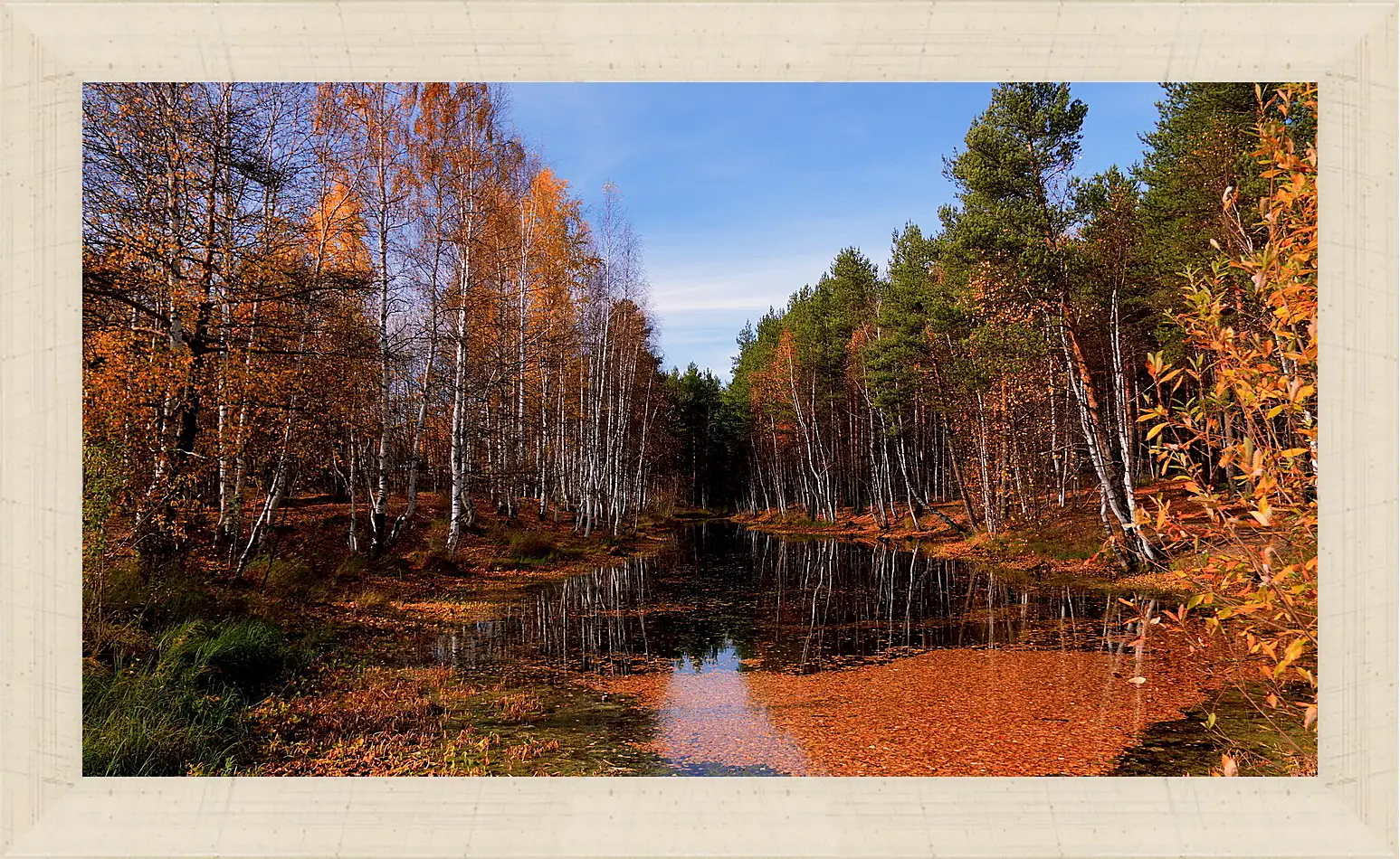 Картина в раме - Осень