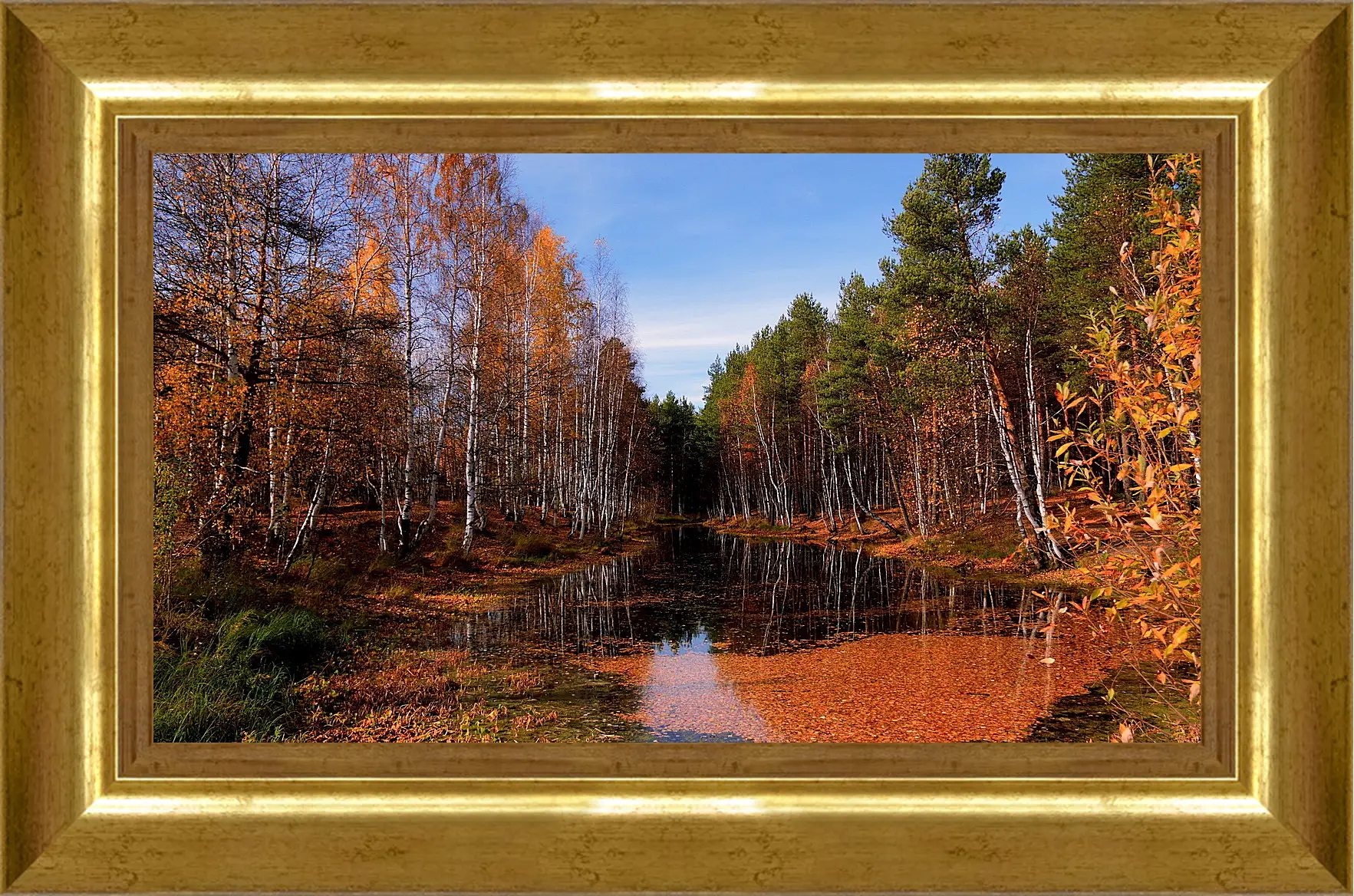 Картина в раме - Осень