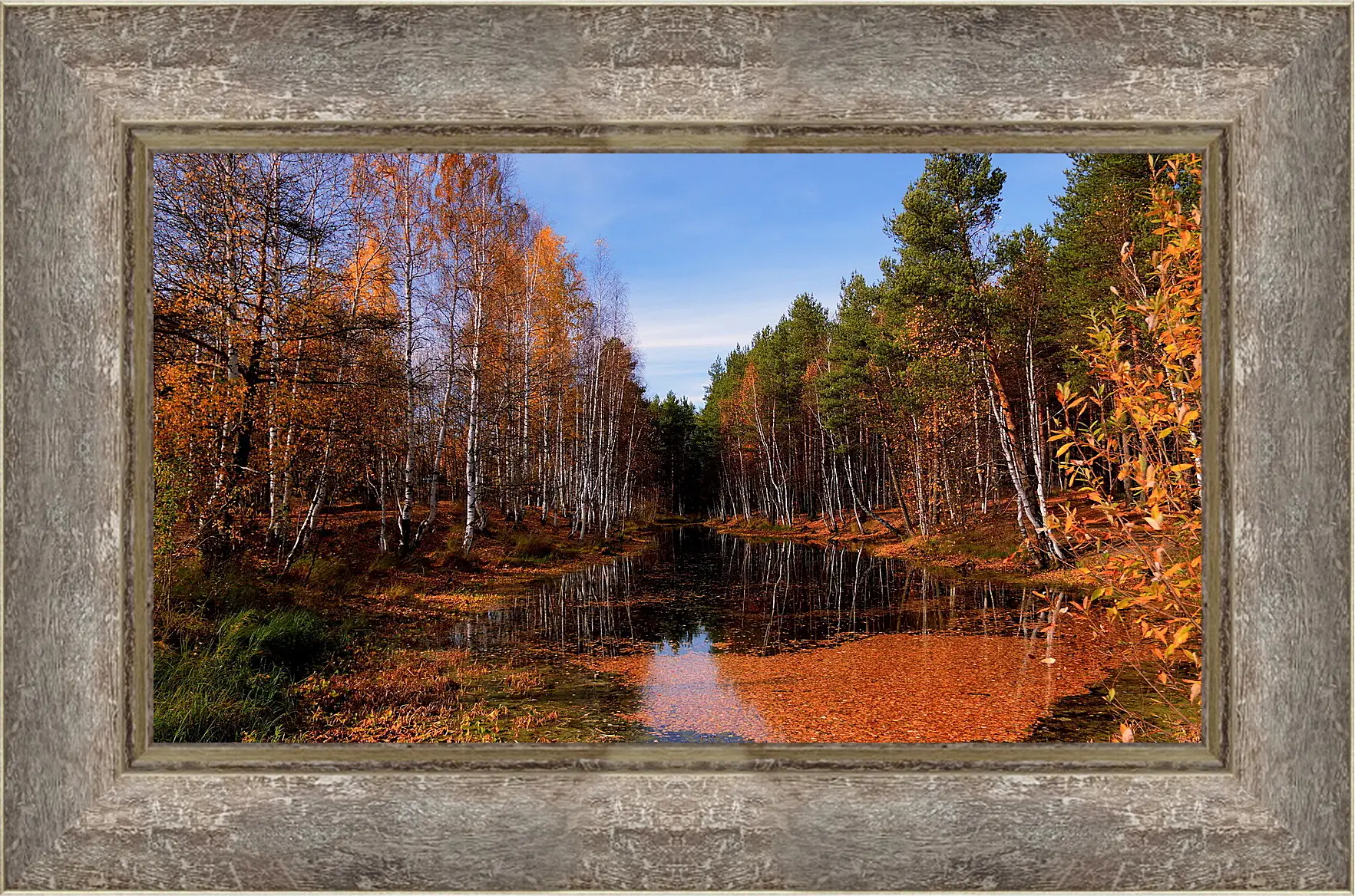 Картина в раме - Осень